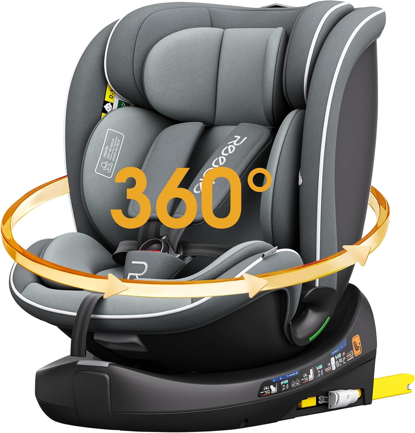 Size Silla de Coche Giratoria Compatible con ISOFIX